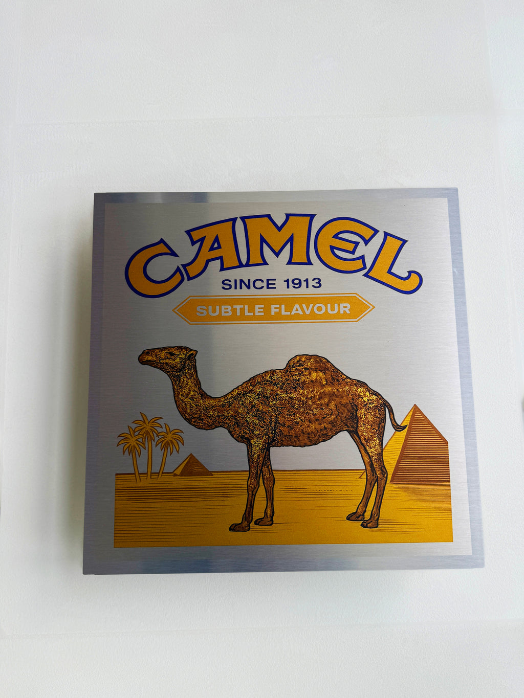 Reclamebord Camel sigaretten, aluminium, 40x40 cm