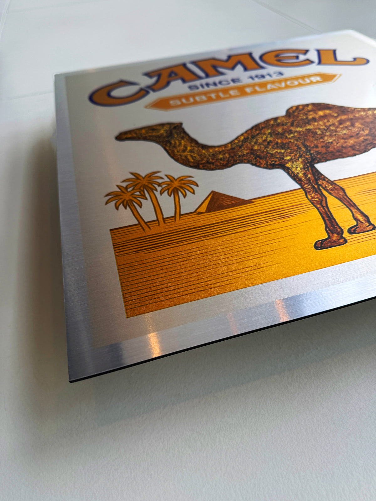 Reclamebord Camel sigaretten, aluminium, 40x40 cm
