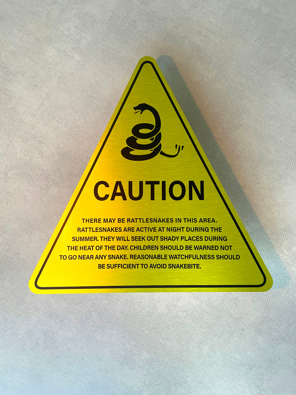 Bord Rattlesnake Caution Snake aluminium, afmeting 40x40 cm