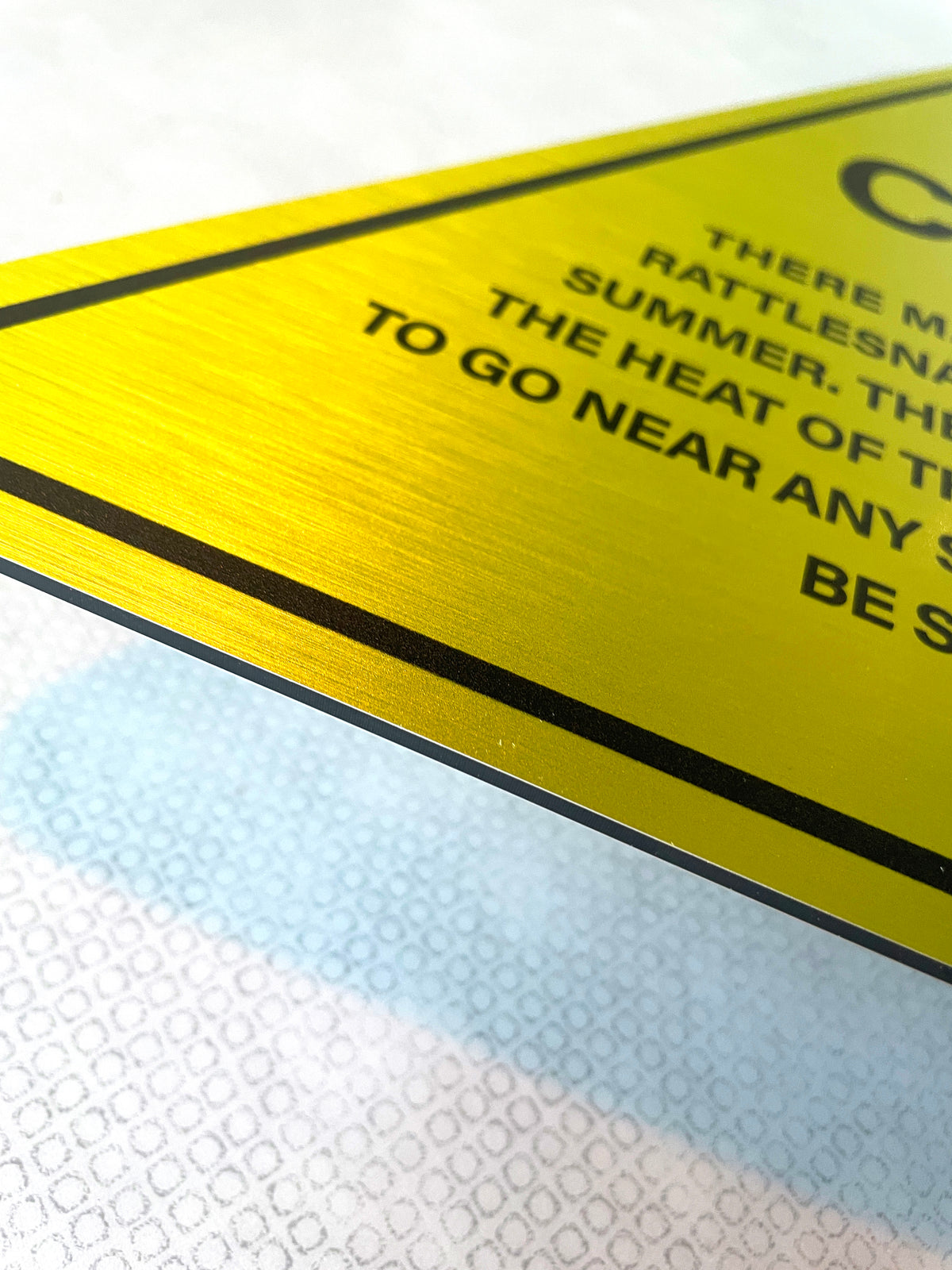 Bord Rattlesnake Caution Snake aluminium, afmeting 40x40 cm