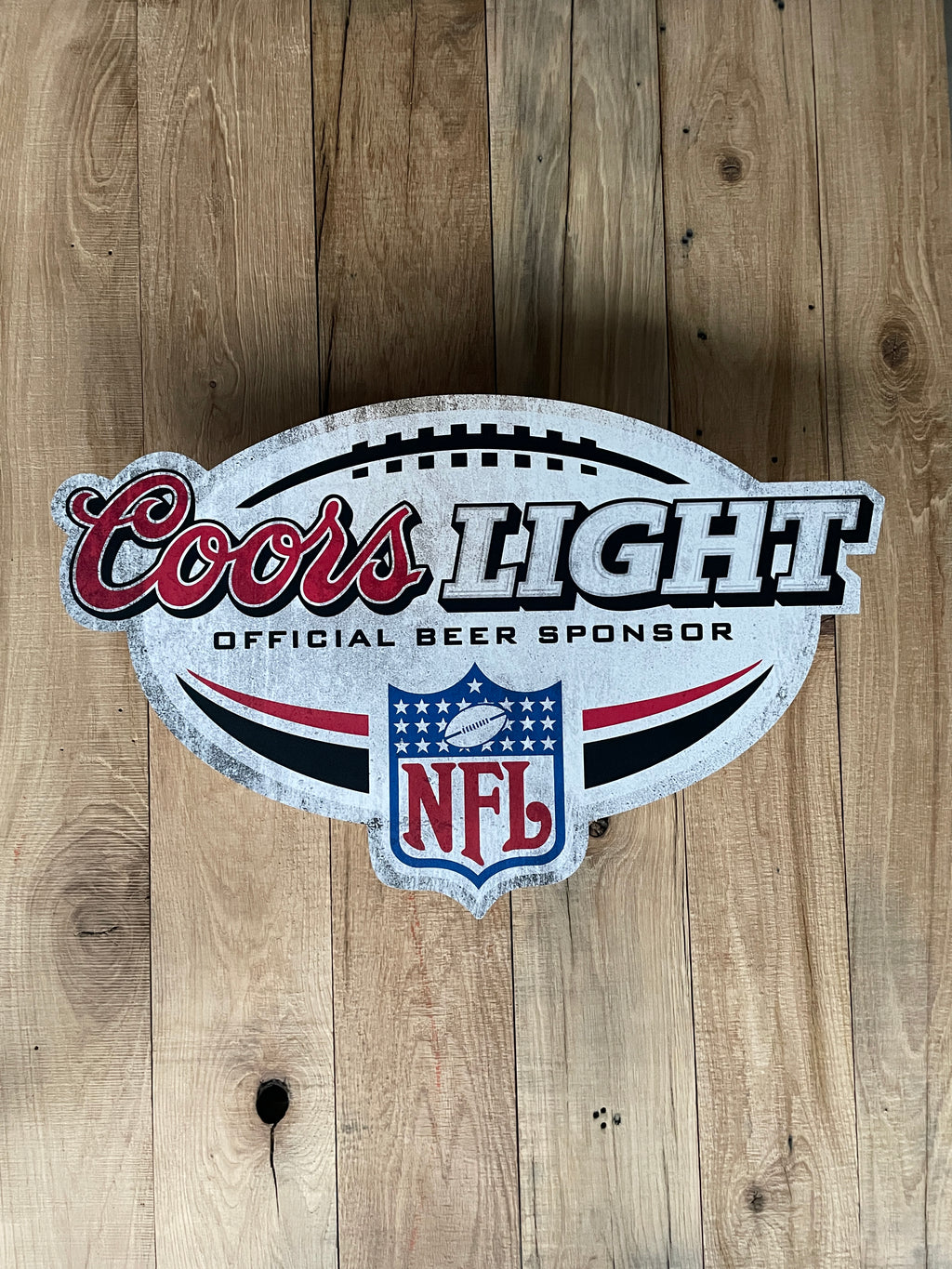 Reclamebord Coors Light NFL logo groot, 40x45cm, aluminium