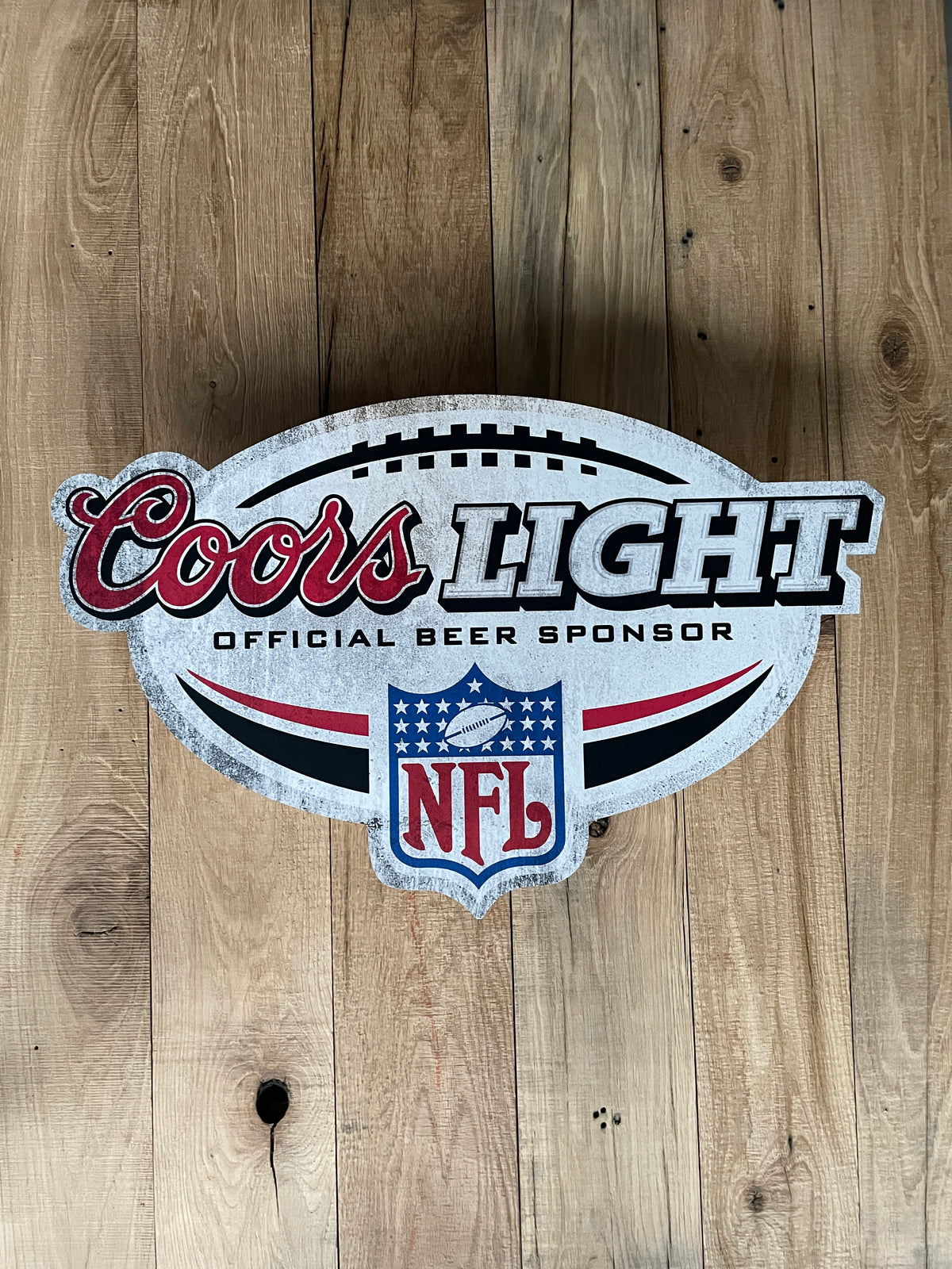 Reclamebord Coors Light NFL logo groot, 40x45cm, aluminium