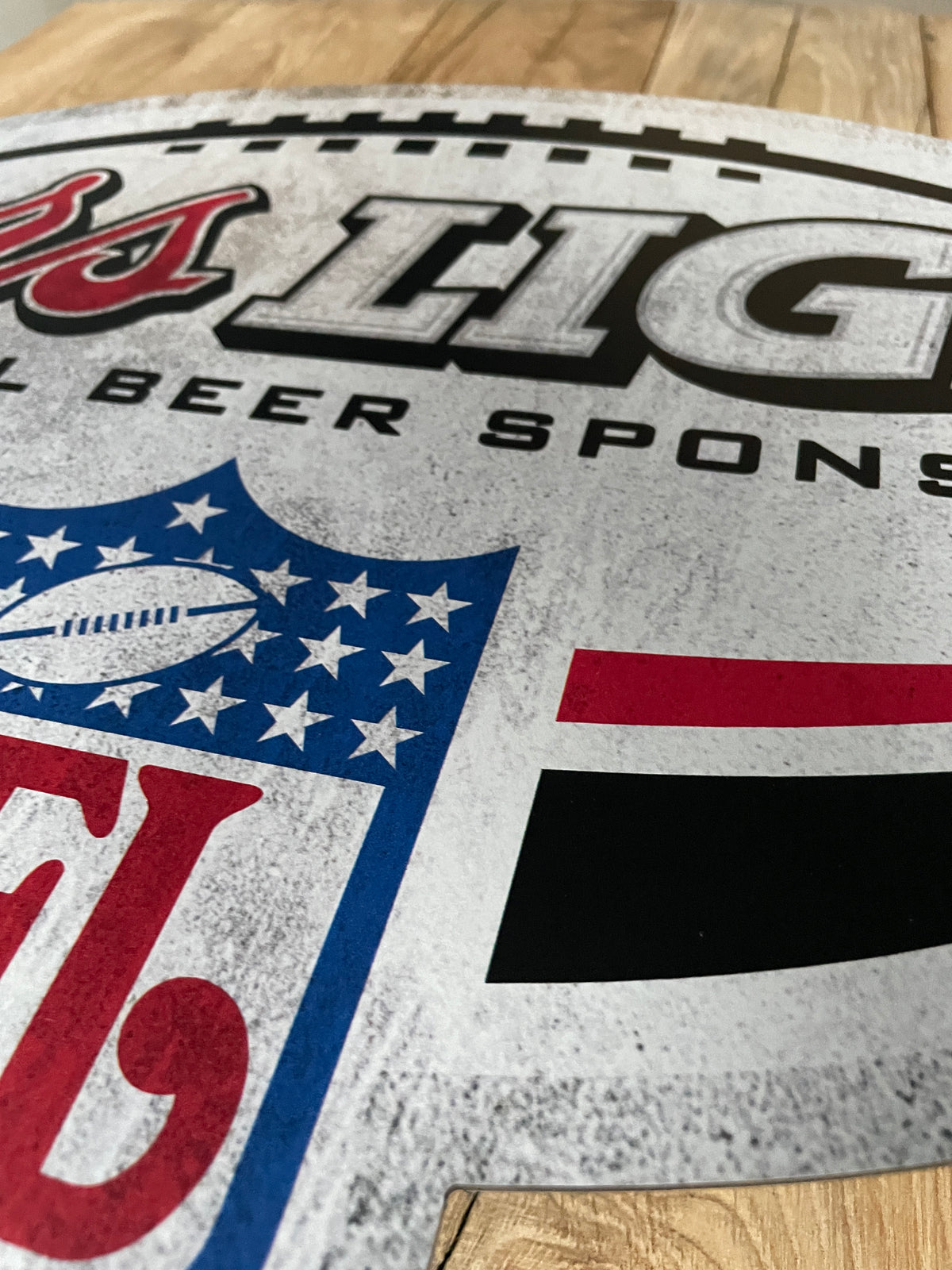 Reclamebord Coors Light NFL logo groot, 40x45cm, aluminium