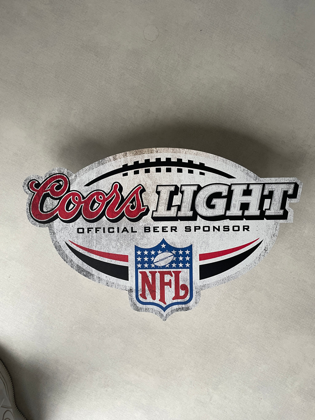 Reclamebord Coors Light NFL logo groot, 40x45cm, aluminium