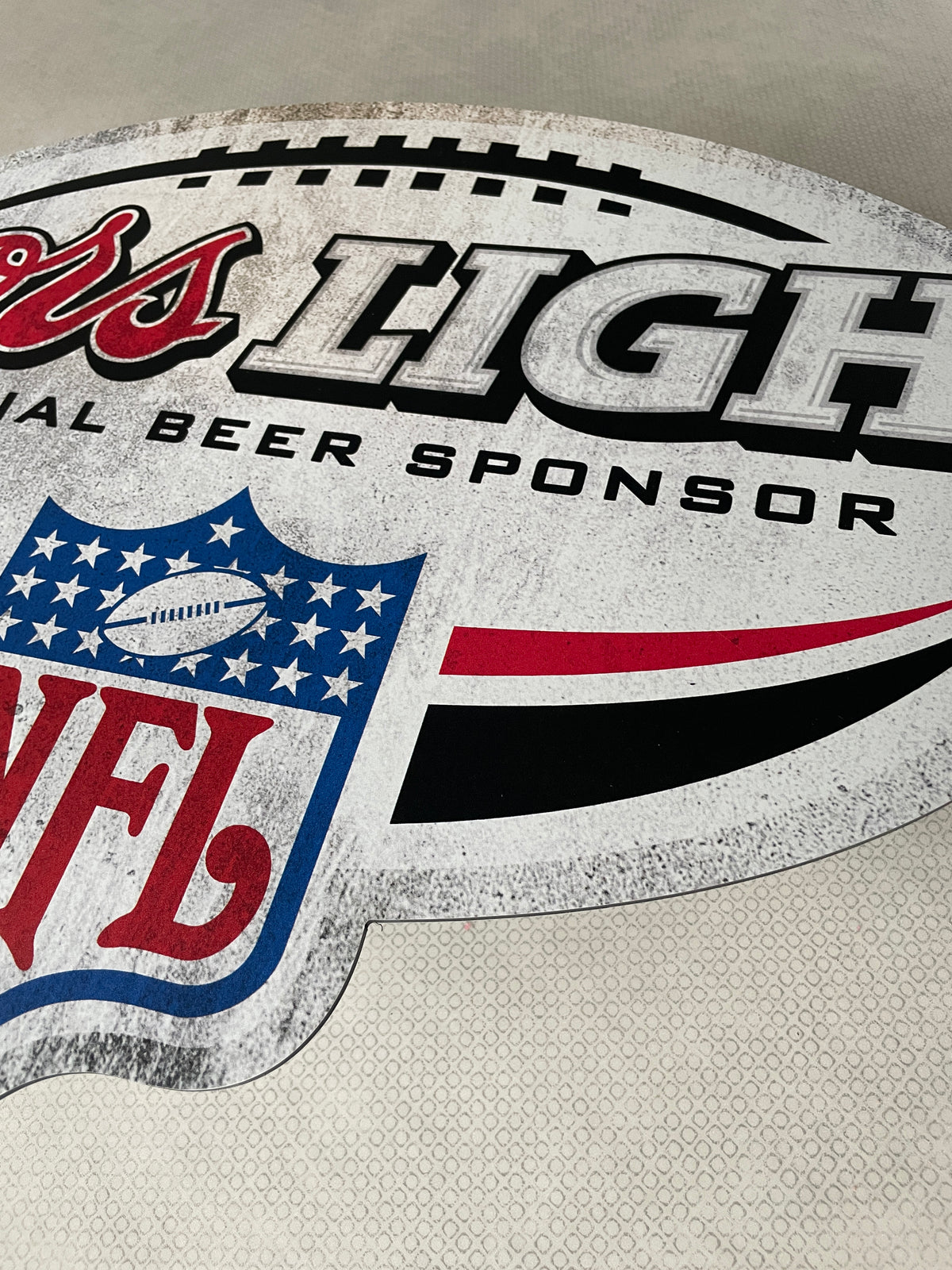 Reclamebord Coors Light NFL logo groot, 40x45cm, aluminium
