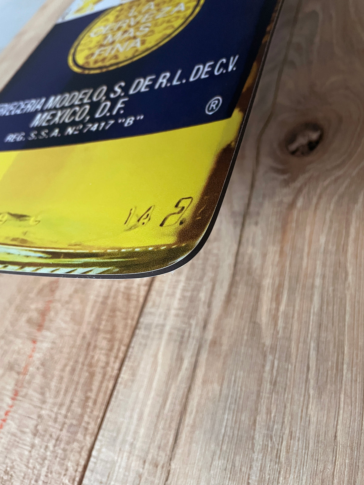 Reclamebord Corona fles groot, 70cm hoog, aluminium