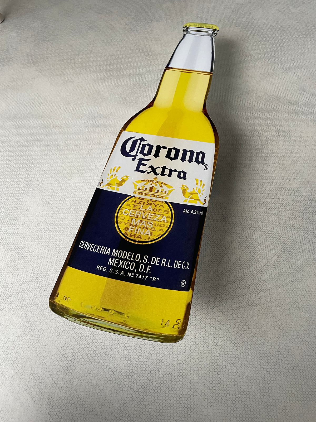 Reclamebord Corona fles groot, 70cm hoog, aluminium