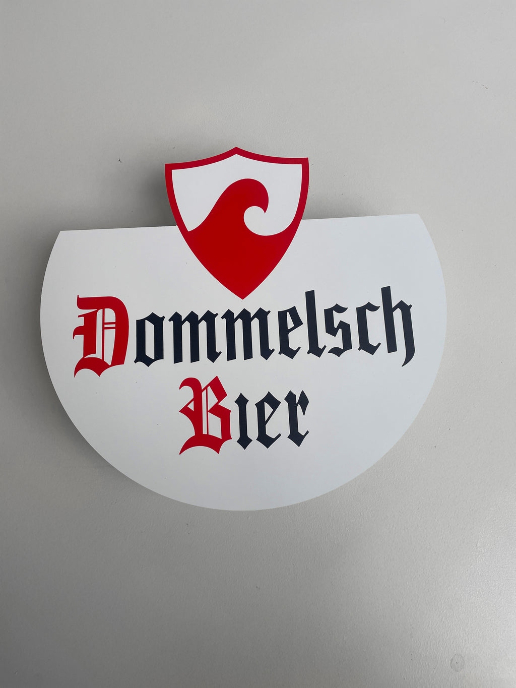 Reclamebord Dommelsch bier schild, aluminium, afm 40x37cm