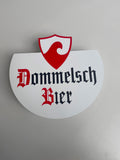Reclamebord Dommelsch bier schild, aluminium, afm 40x37cm