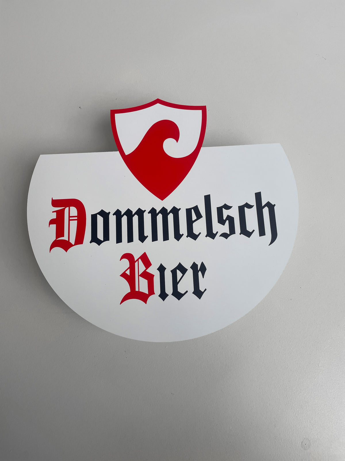 Reclamebord Dommelsch bier schild, aluminium, afm 40x37cm
