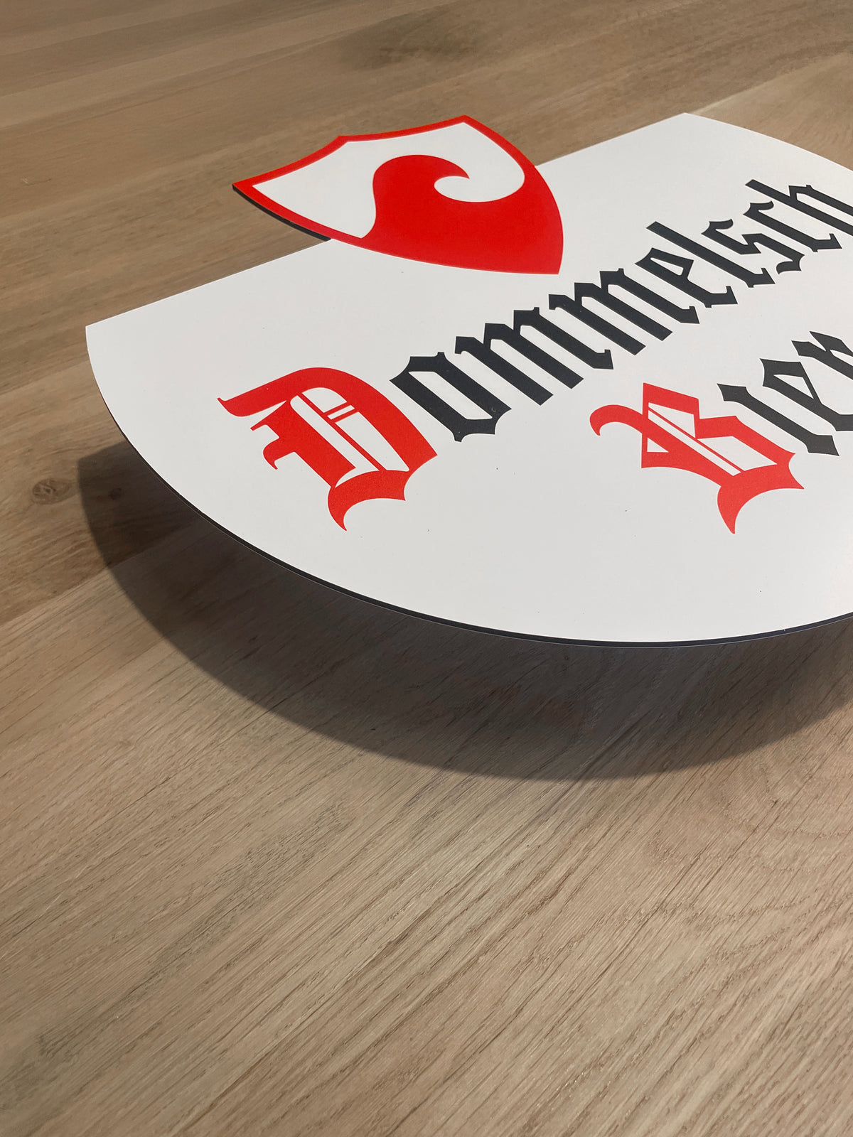 Reclamebord Dommelsch bier schild, aluminium, afm 40x37cm
