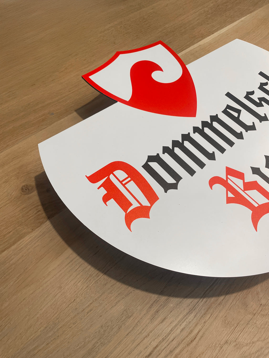 Reclamebord Dommelsch bier schild, aluminium, afm 40x37cm