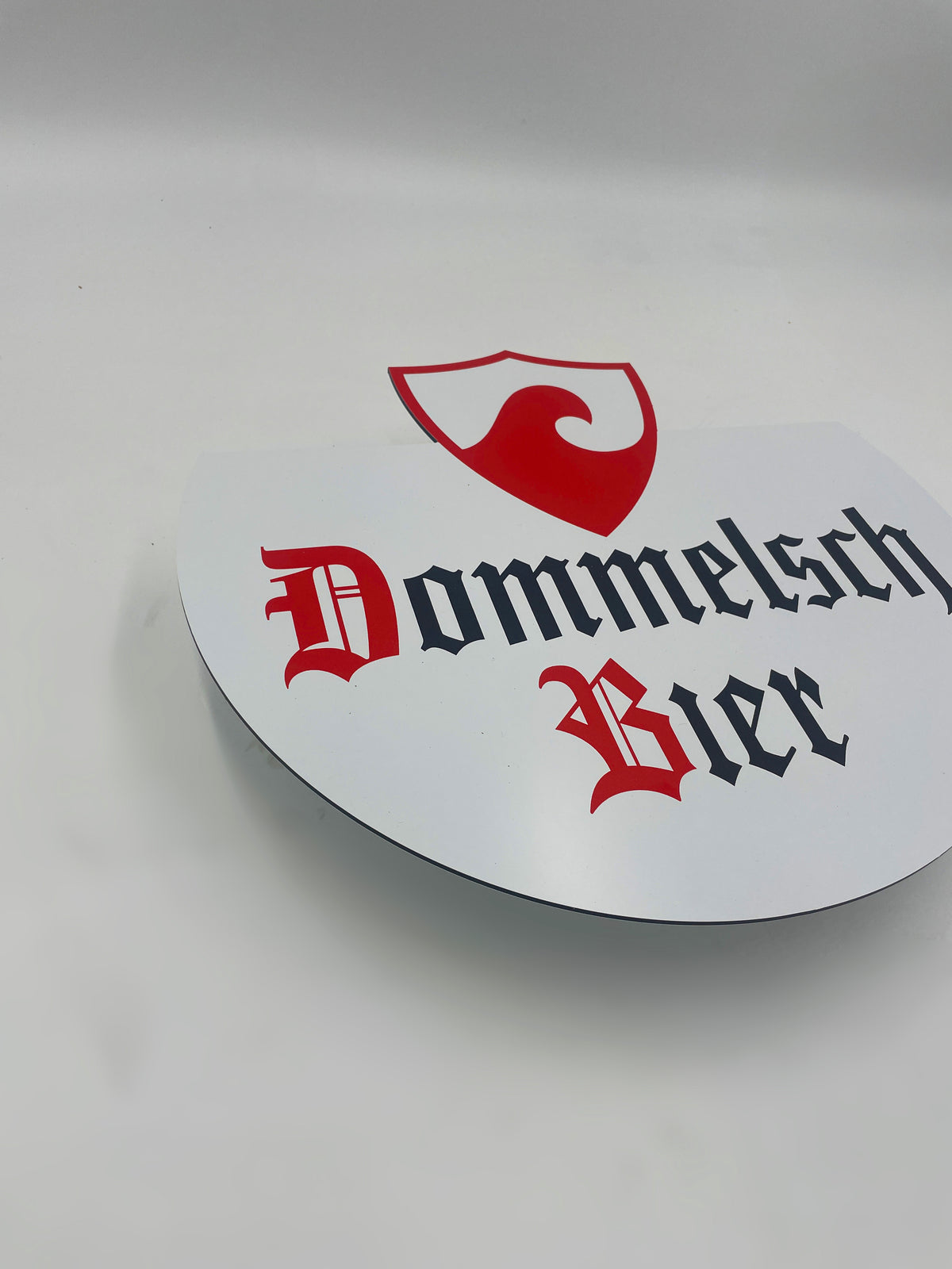 Reclamebord Dommelsch bier schild, aluminium, afm 40x37cm