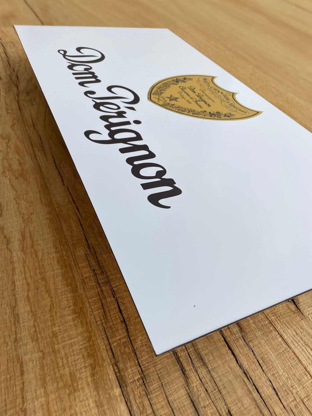 Reclamebord Dom Pérignon Champagne, aluminium, afm 59x29 cm