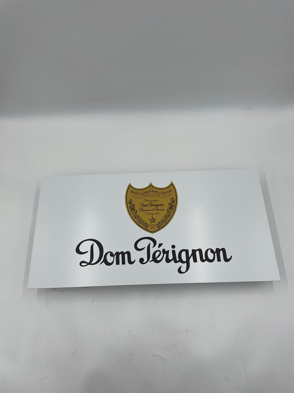 Reclamebord Dom Pérignon Champagne, aluminium, afm 59x29 cm