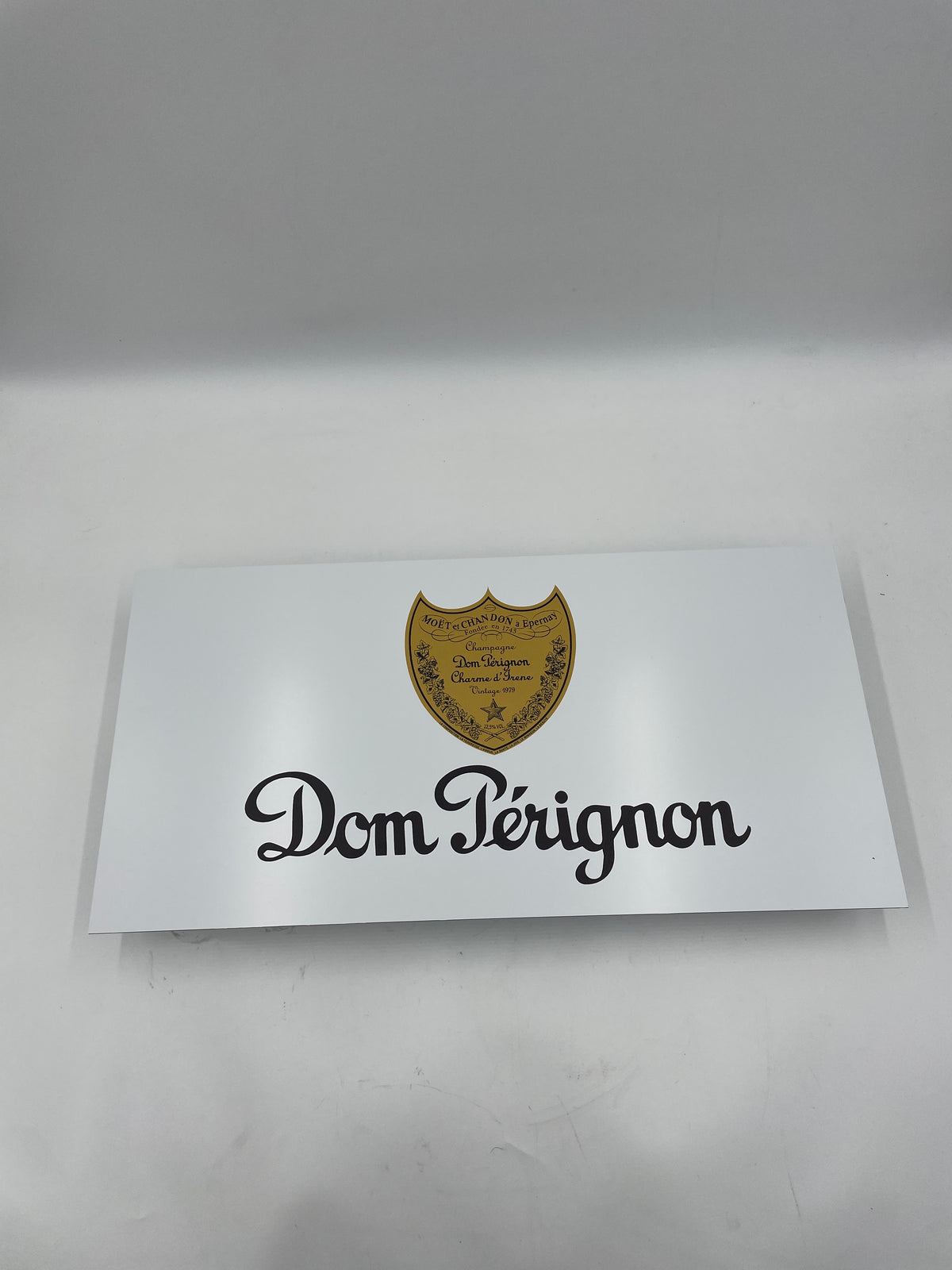 Reclamebord Dom Pérignon Champagne, aluminium, afm 59x29 cm