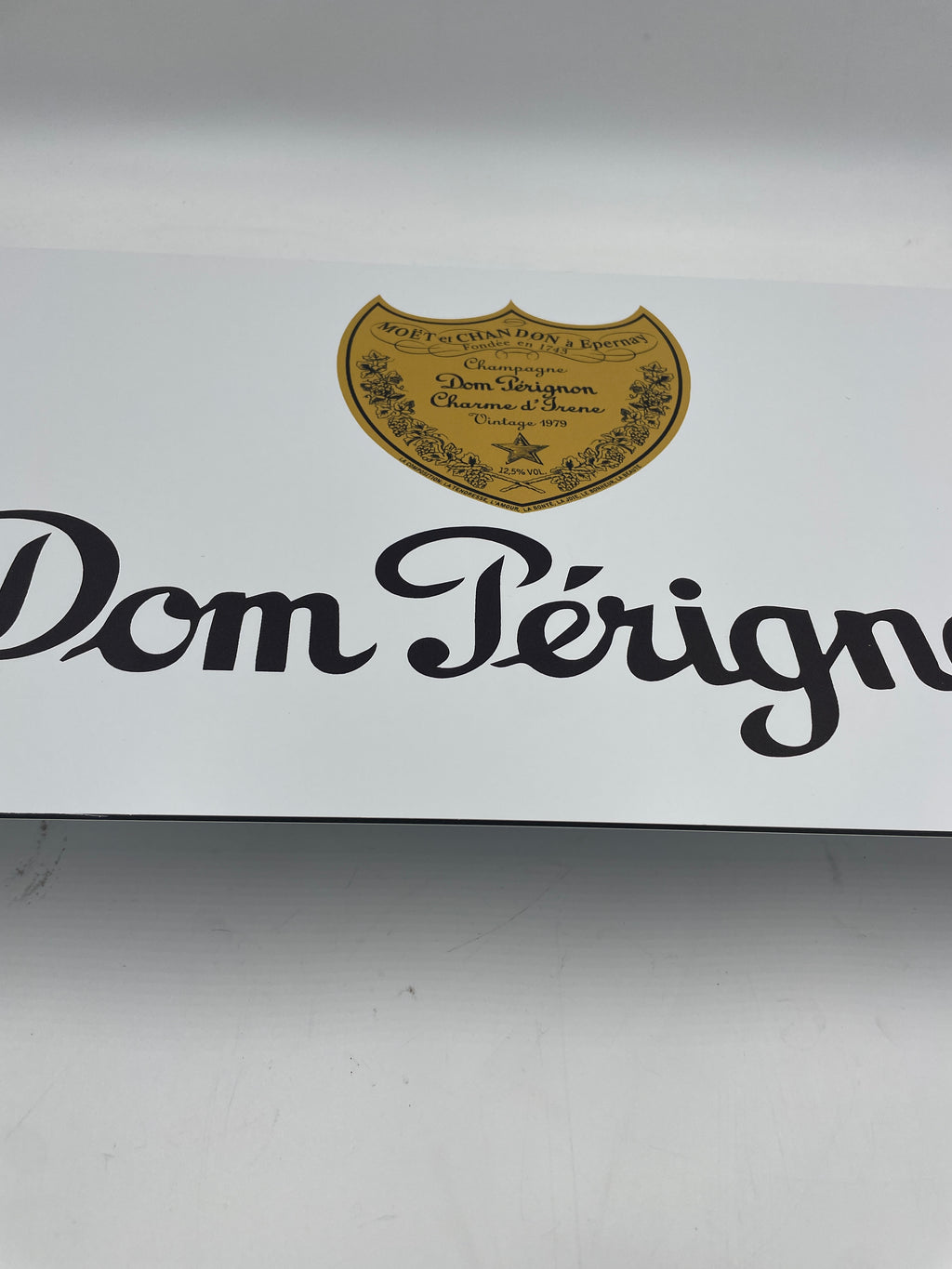 Reclamebord Dom Pérignon Champagne, aluminium, afm 59x29 cm