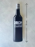 Reclamebord Dropshot fles groot, 70cm hoog, aluminium