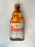 Reclamebord Duvel bierfles bord groot, aluminium, afm28x70cm