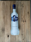 Reclamebord Eristoff Vodka blue fles groot, 70cm, aluminium