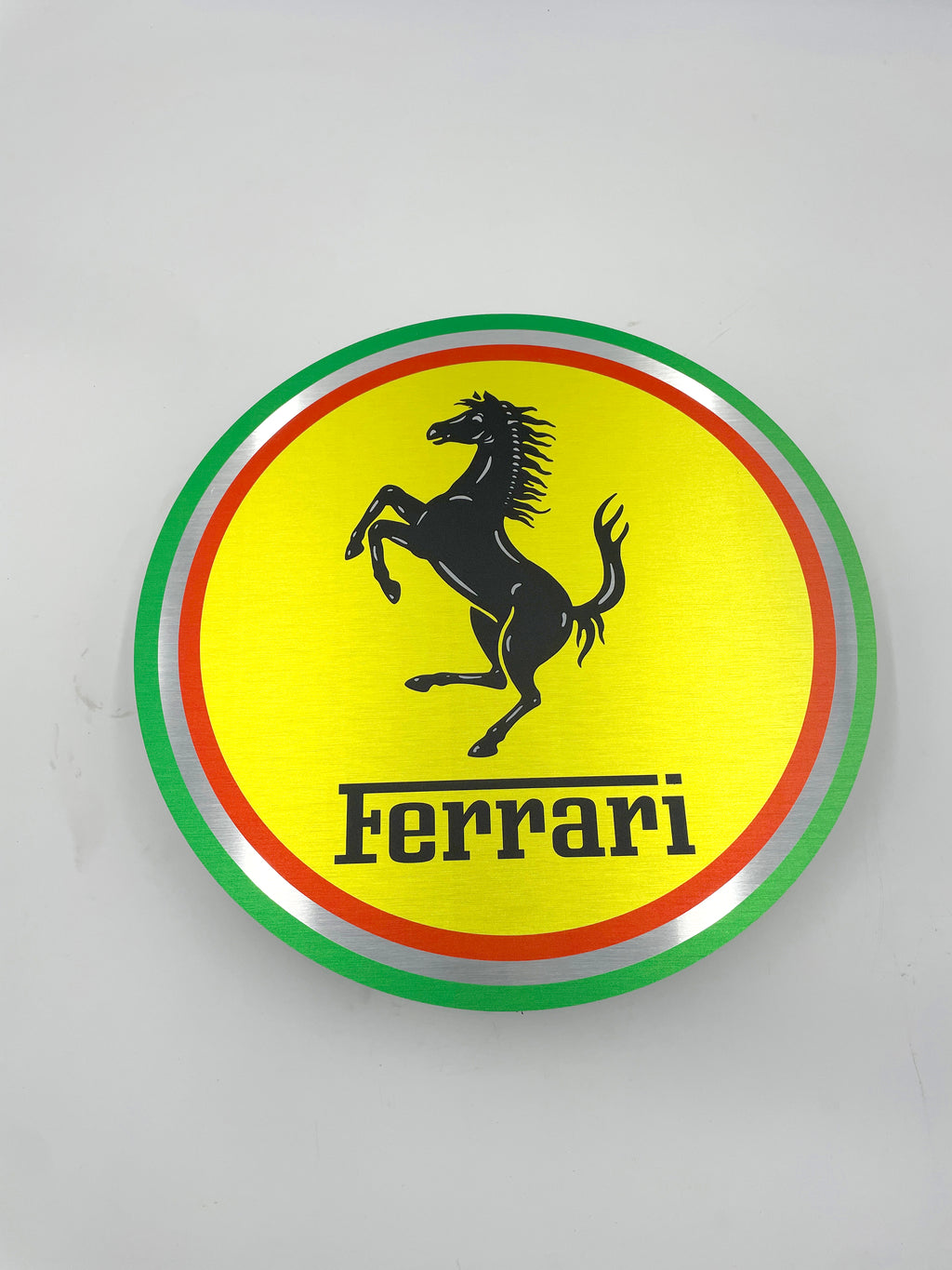 Reclamebord Ferrari rond logo embleem, aluminium, aluminium