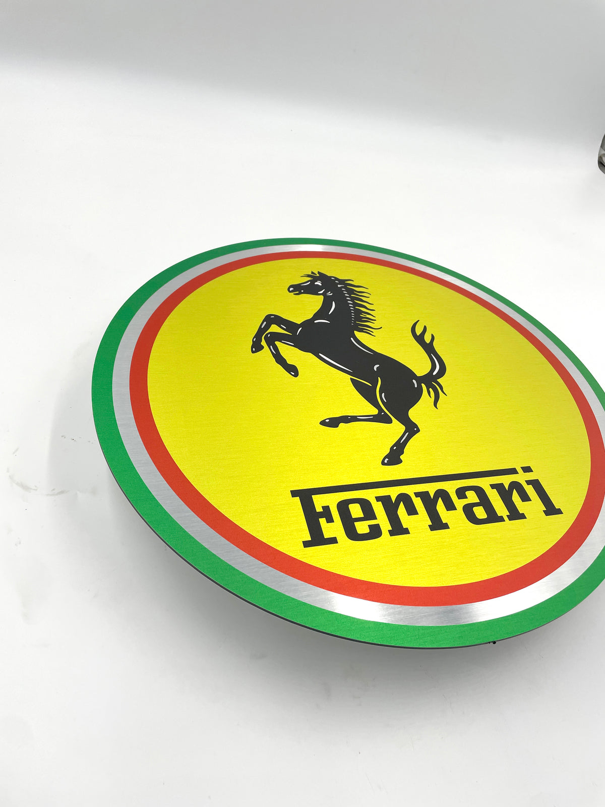 Reclamebord Ferrari rond logo embleem, aluminium, aluminium
