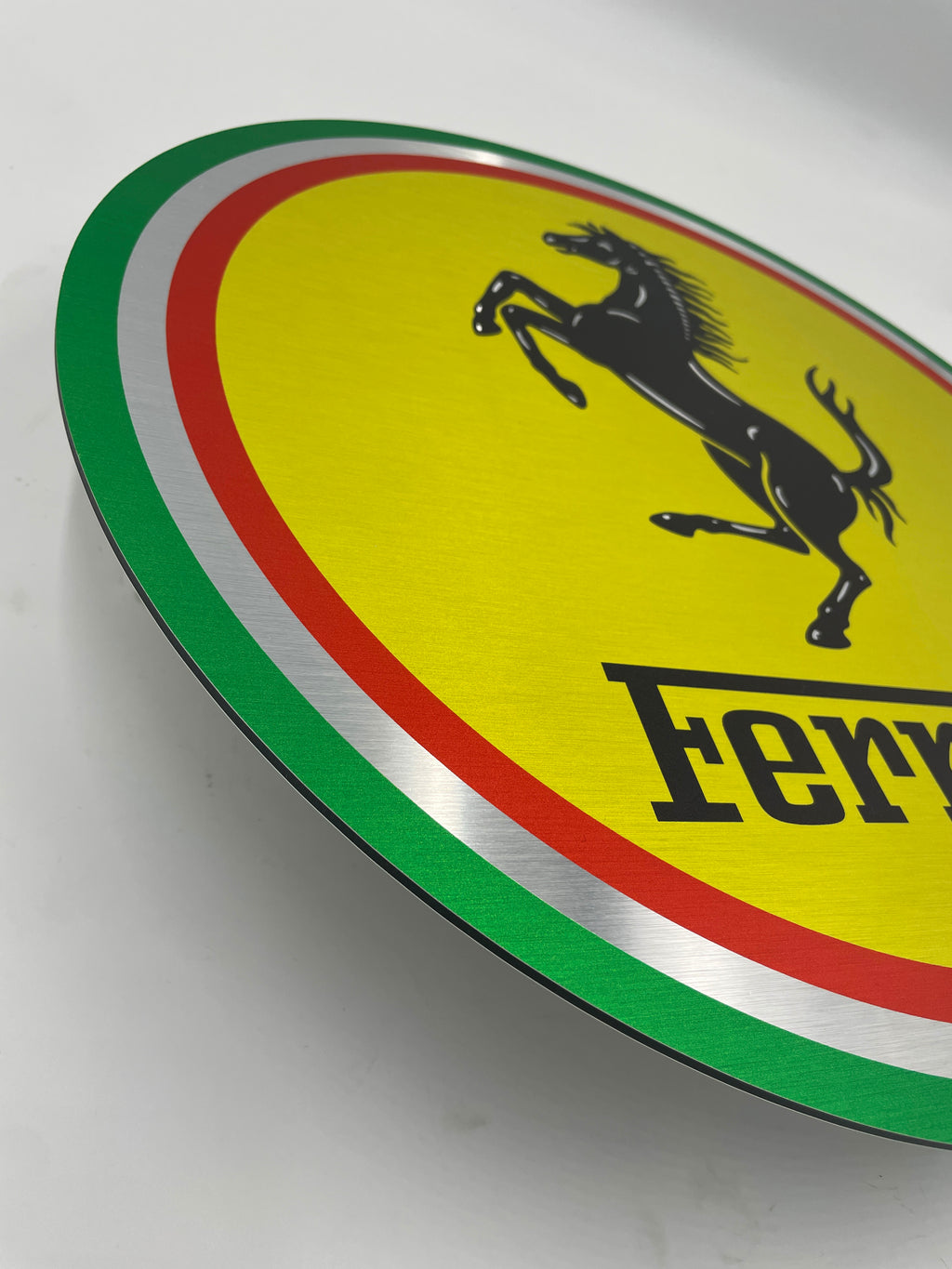 Reclamebord Ferrari rond logo embleem, aluminium, aluminium