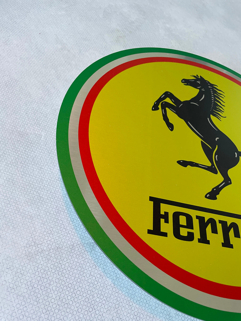 Reclamebord Ferrari rond logo embleem, aluminium, aluminium