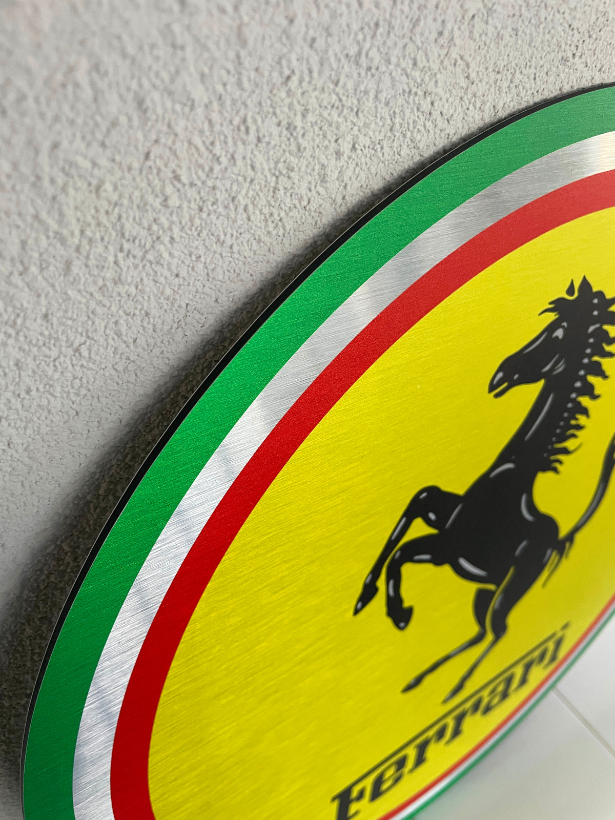 Reclamebord Ferrari rond logo embleem, aluminium, aluminium