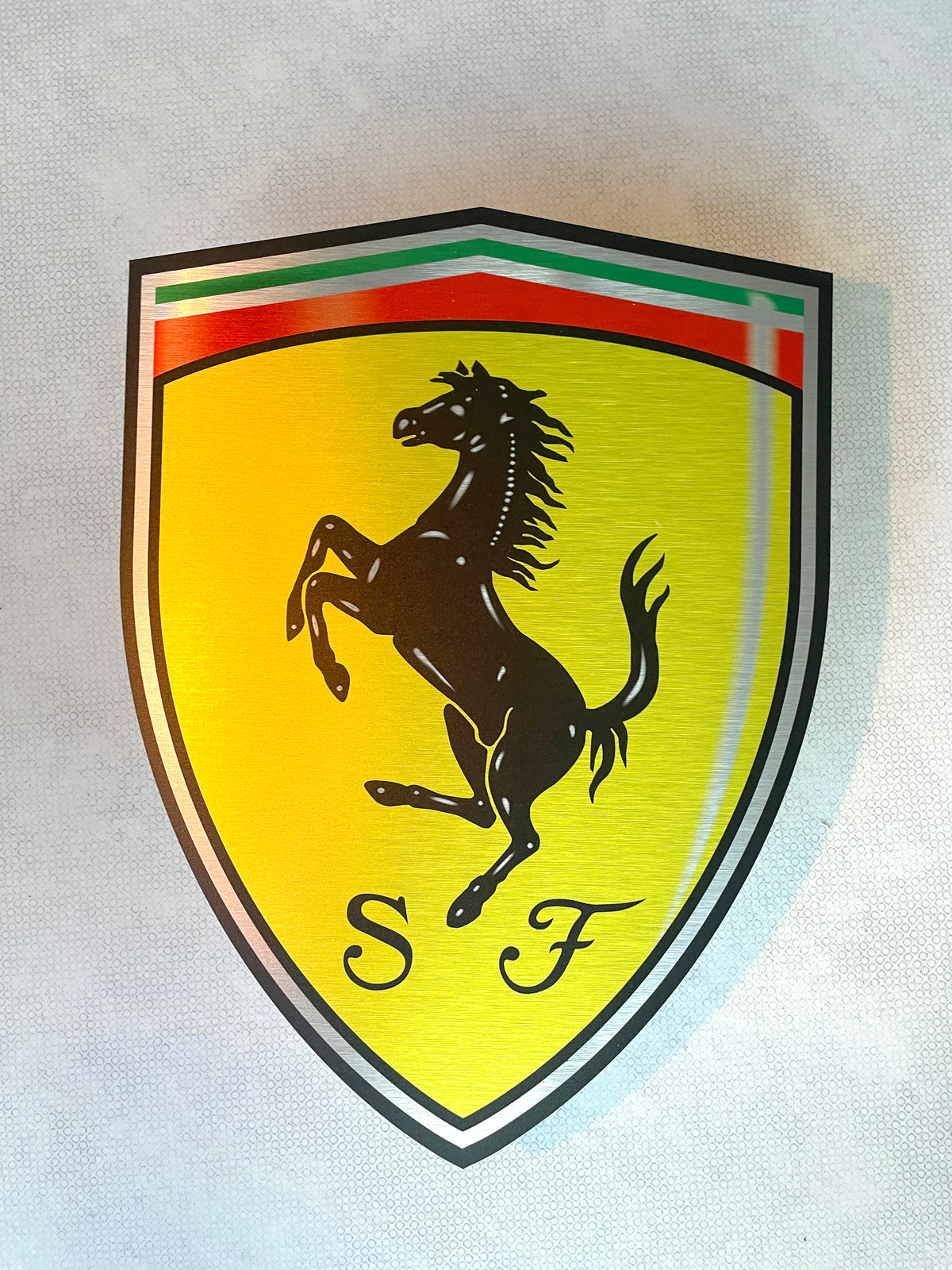 Reclamebord Ferrari logo embleem, aluminium, 40x40cm