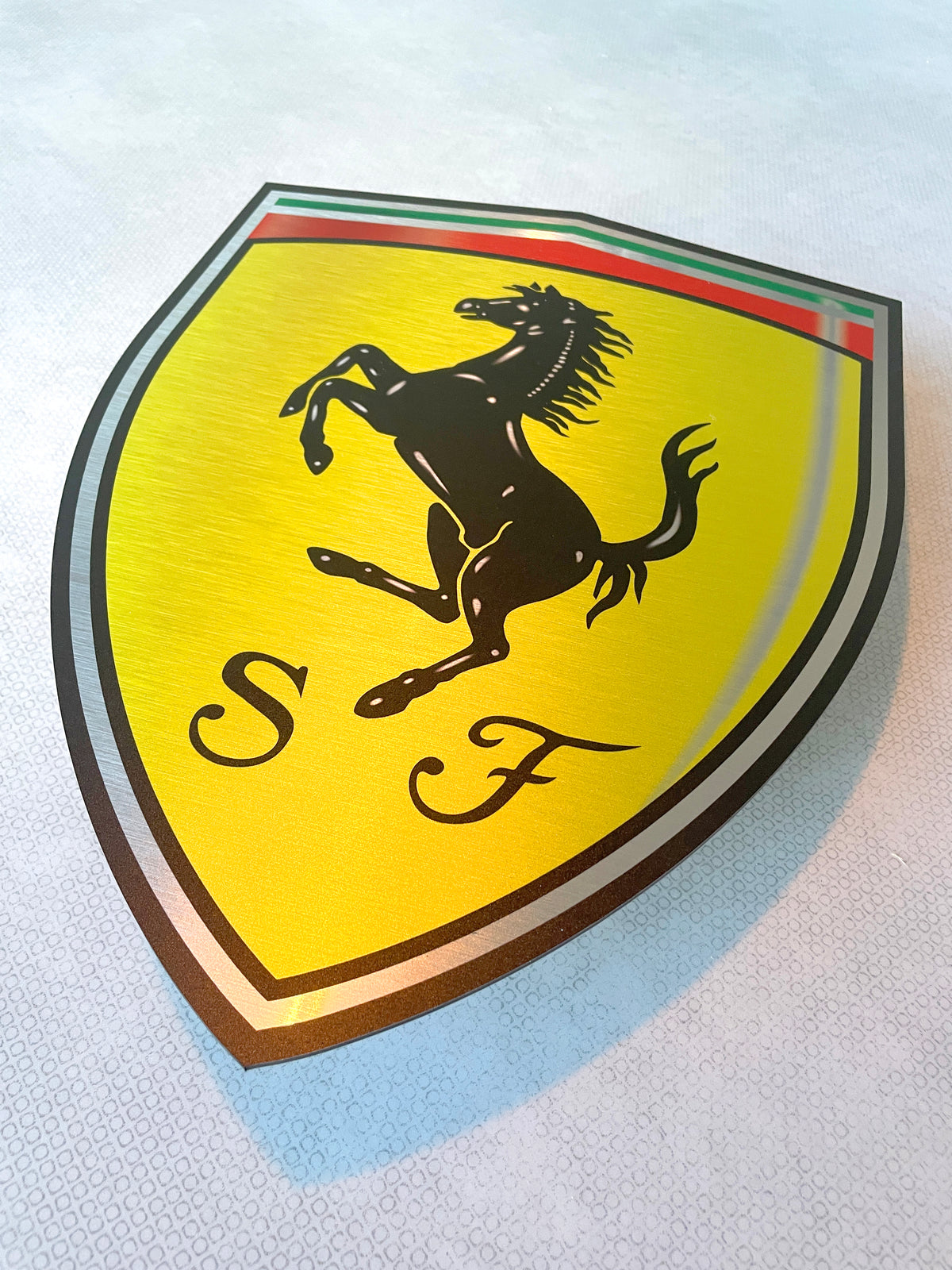 Reclamebord Ferrari logo embleem, aluminium, 40x40cm