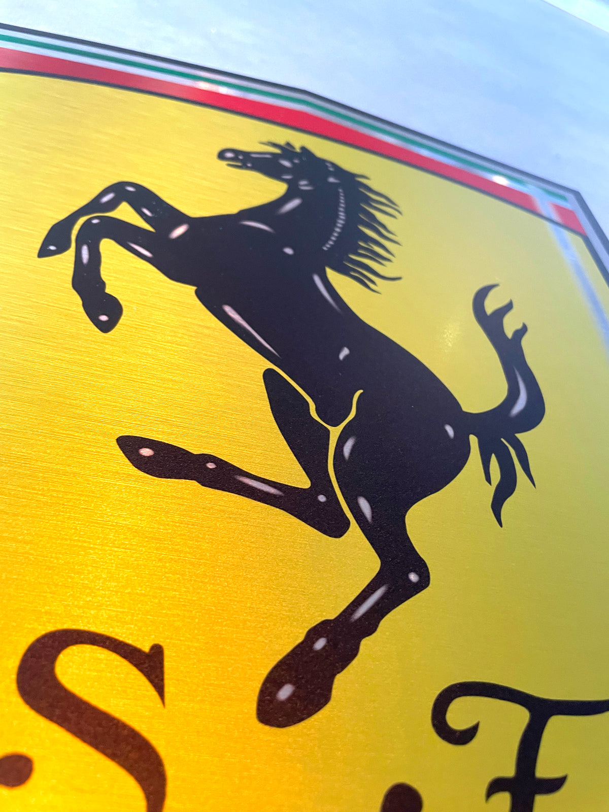 Reclamebord Ferrari logo embleem, aluminium, 40x40cm