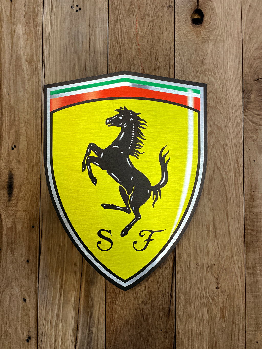 Reclamebord Ferrari logo embleem, aluminium, 40x40cm