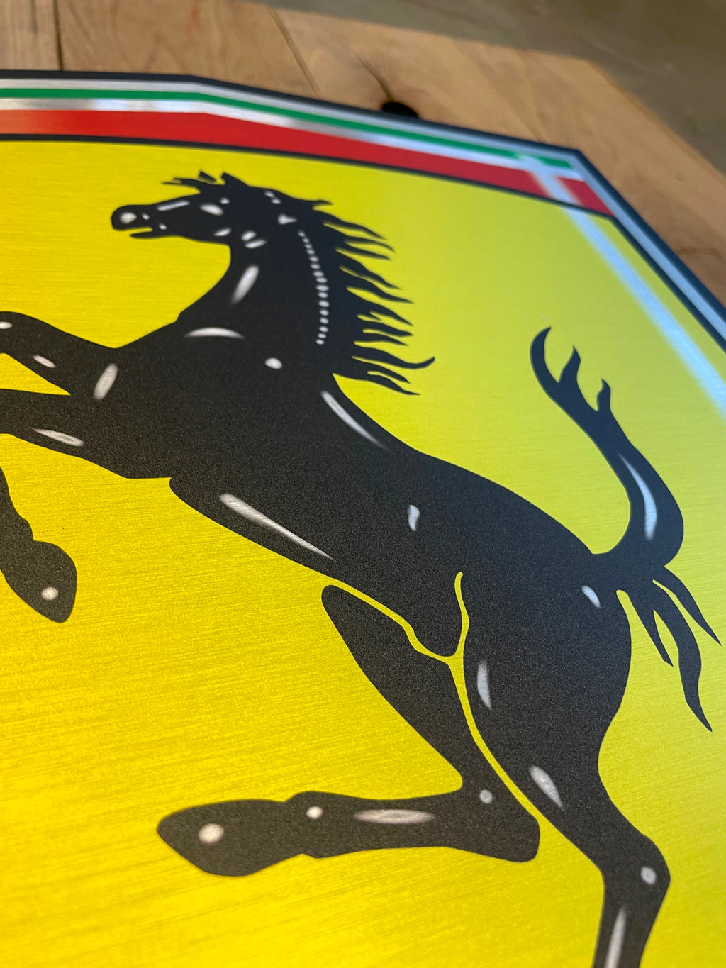 Reclamebord Ferrari logo embleem, aluminium, 40x40cm