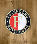 Reclamebord Feyenoord logo, aluminium, rvs look, 40x40 cm