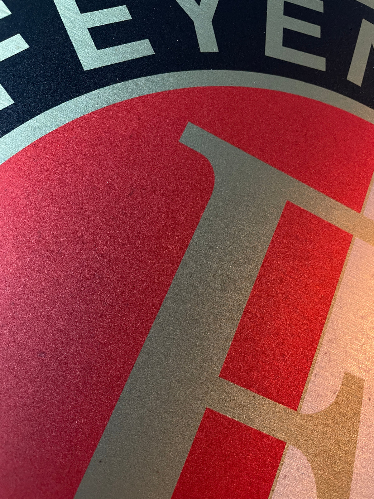 Reclamebord Feyenoord logo, aluminium, rvs look, 40x40 cm