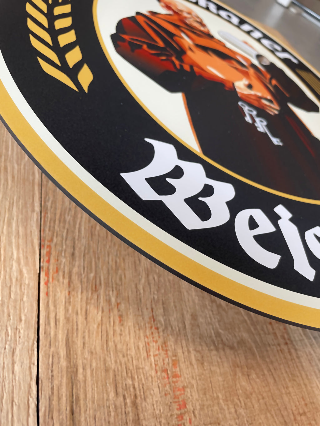Reclamebord Franziskaner logo label, 40x50cm, aluminium