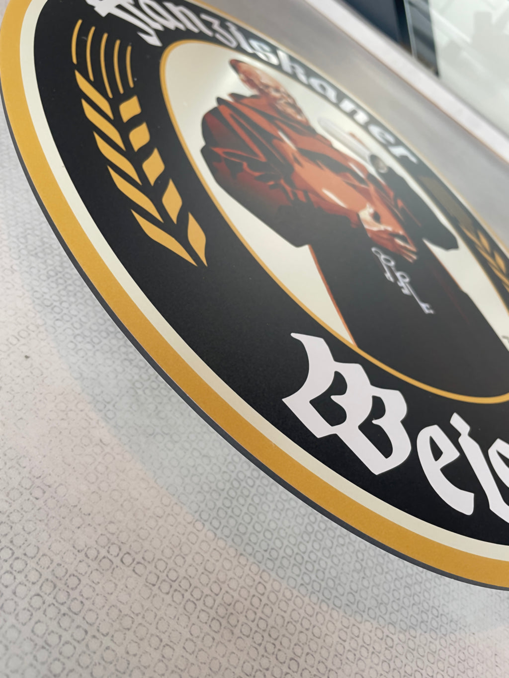 Reclamebord Franziskaner logo label, 40x50cm, aluminium
