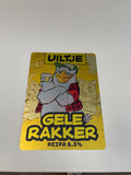 Reclamebord Uiltje Gele Rakker bier logo NEIPA, 30x41cm alu