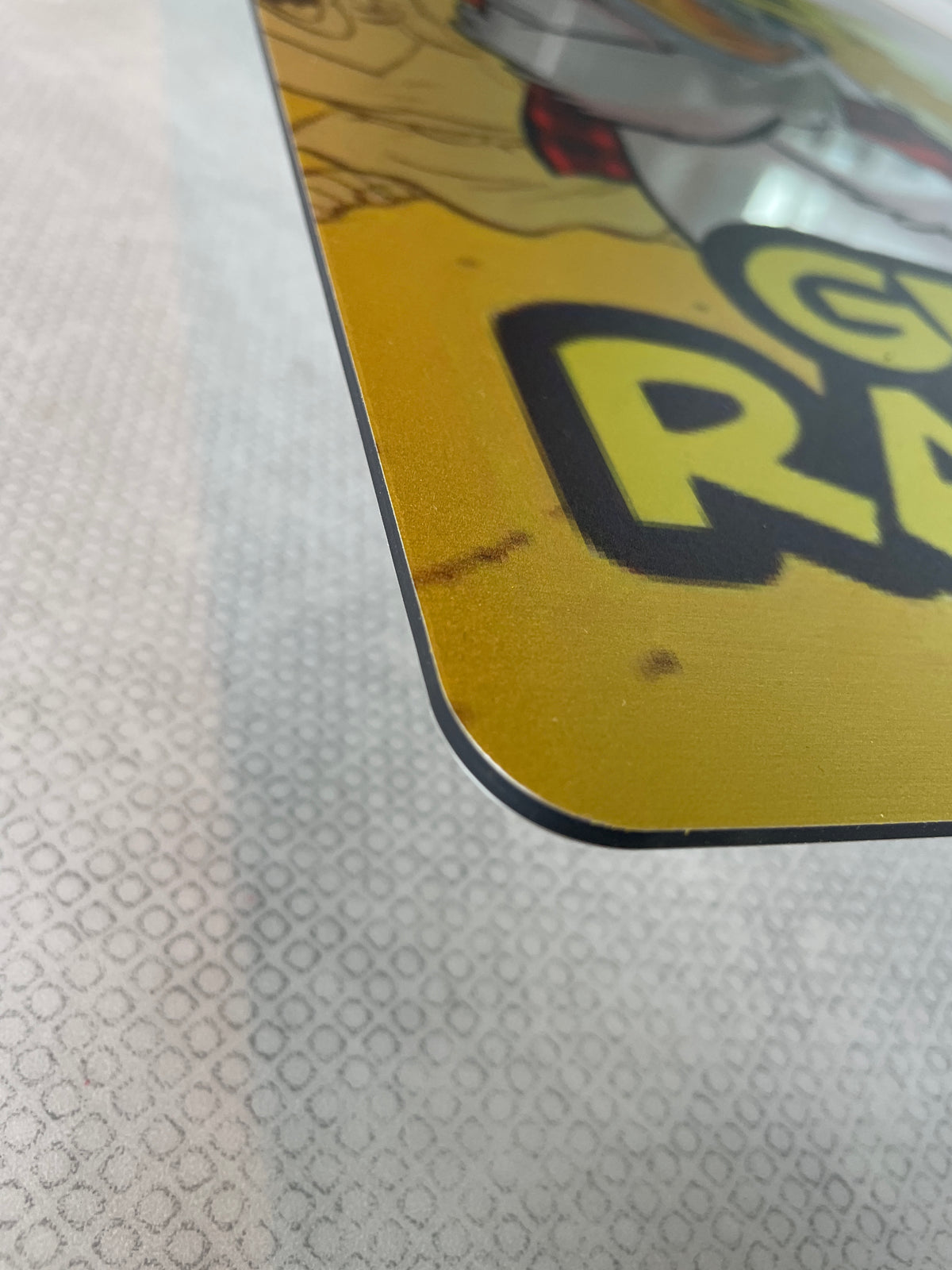 Reclamebord Uiltje Gele Rakker bier logo NEIPA, 30x41cm alu