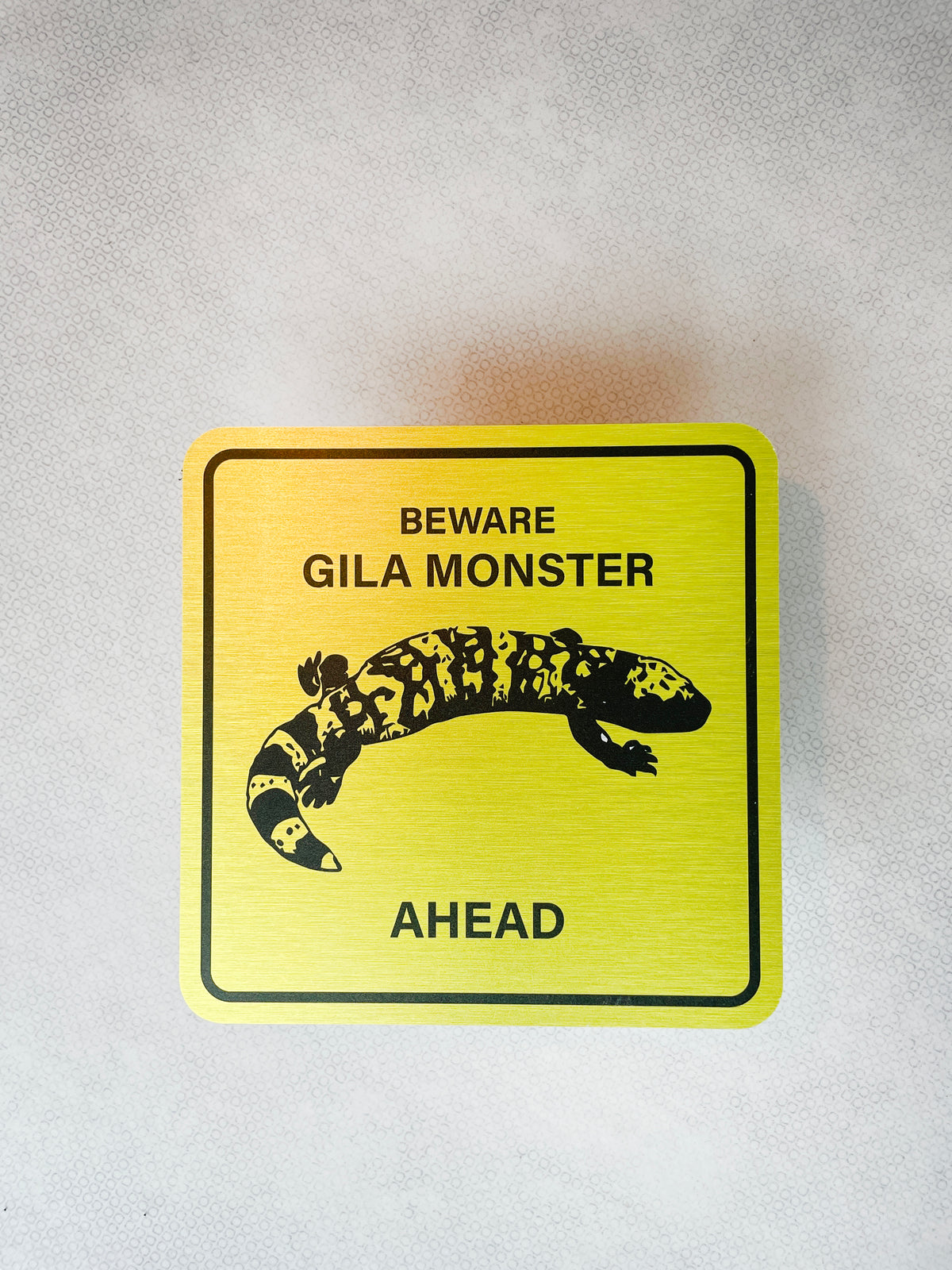 Waarschuwingsbord Gila Monster logo, aluminium, 20x20 cm
