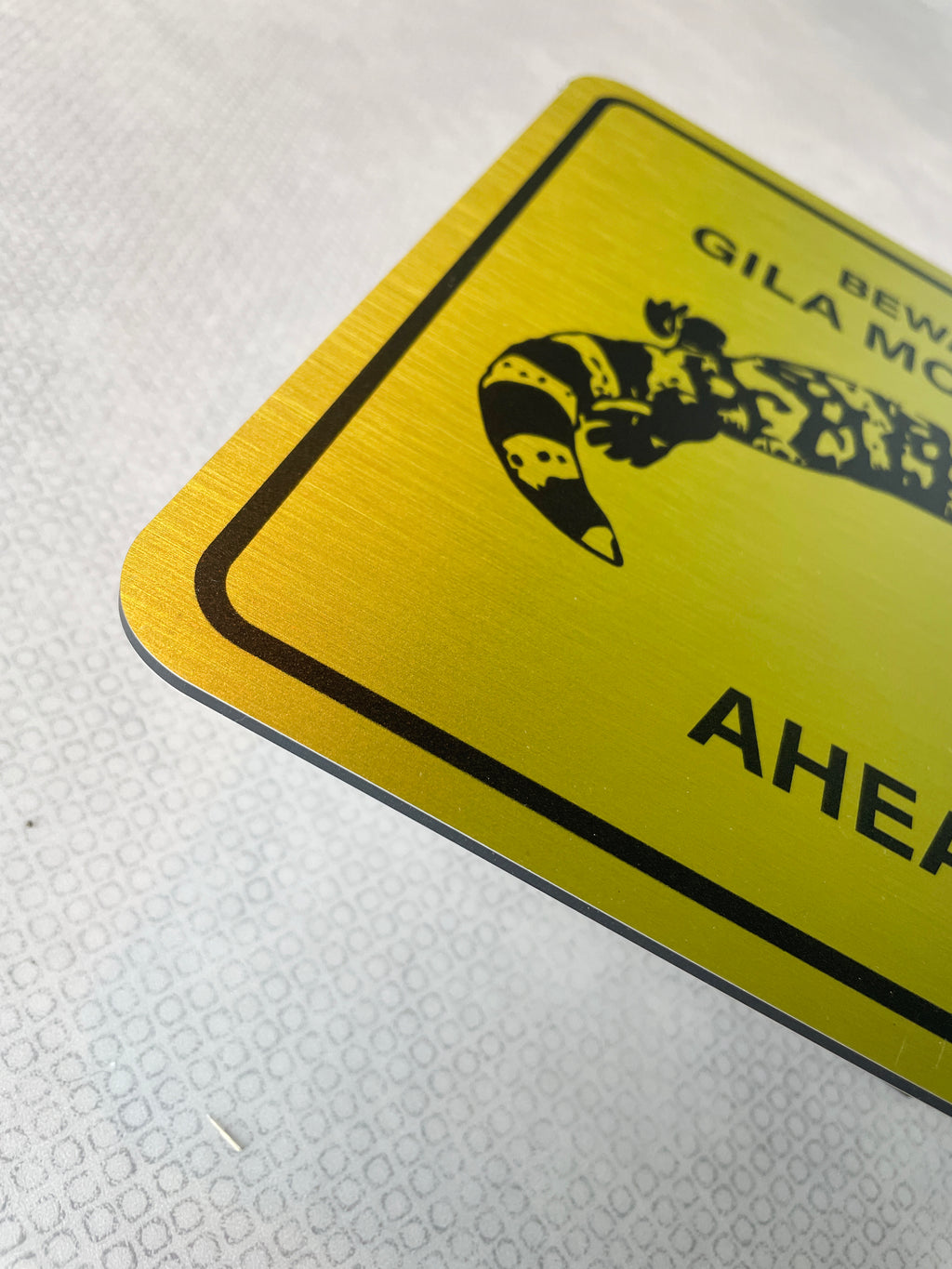 Waarschuwingsbord Gila Monster logo, aluminium, 20x20 cm