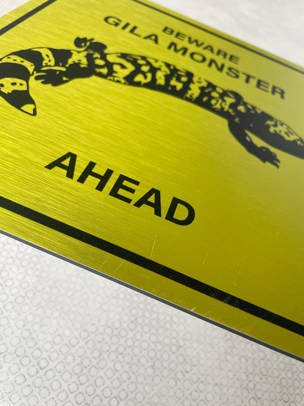 Waarschuwingsbord Gila Monster logo, aluminium, 20x20 cm