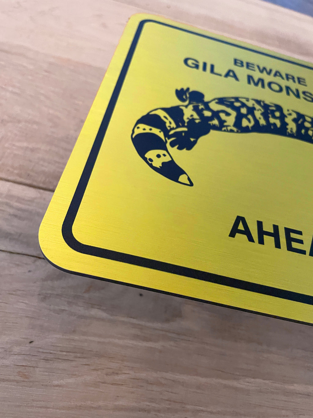 Waarschuwingsbord Gila Monster logo, aluminium, 20x20 cm