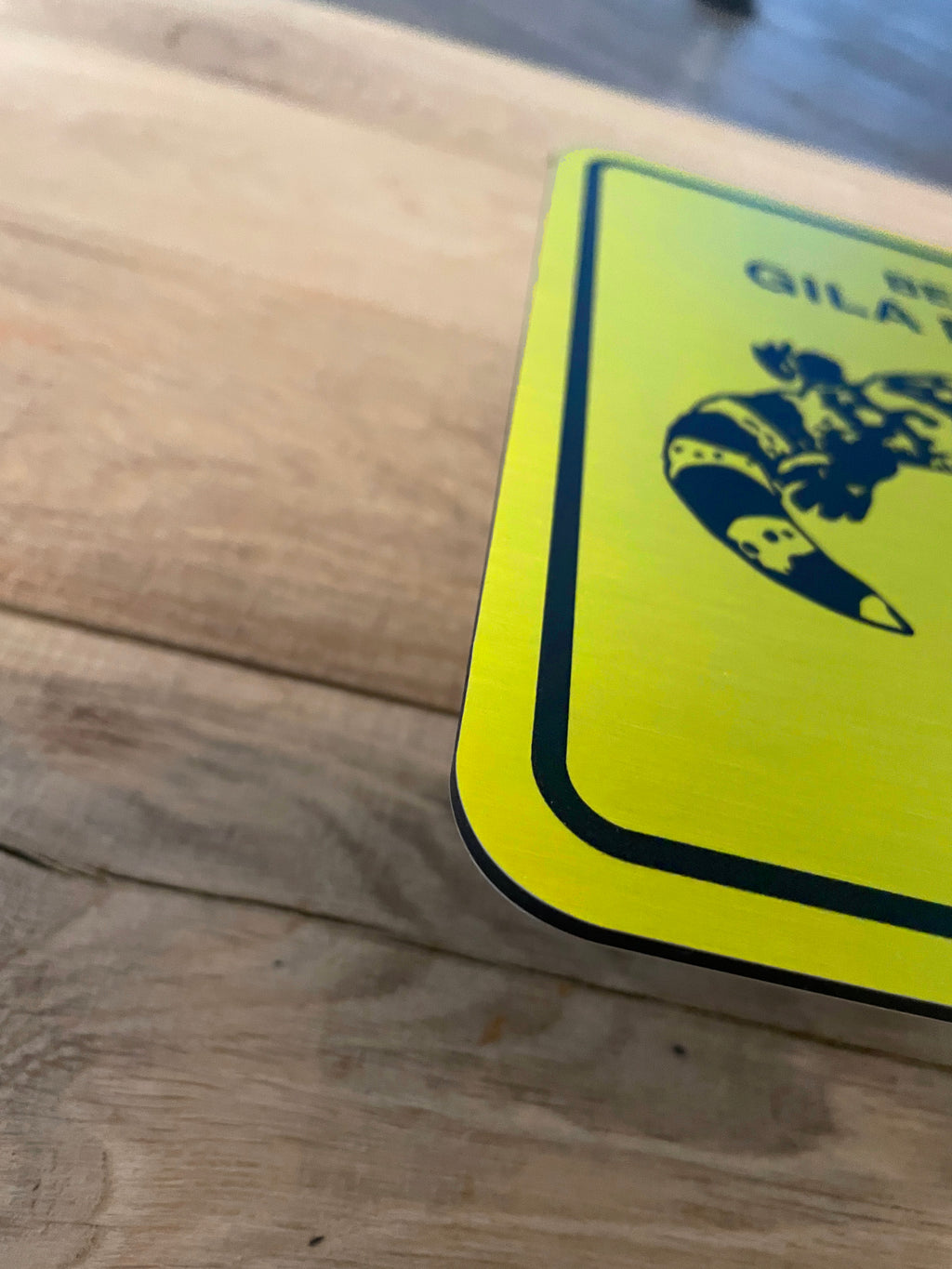 Waarschuwingsbord Gila Monster logo, aluminium, 20x20 cm