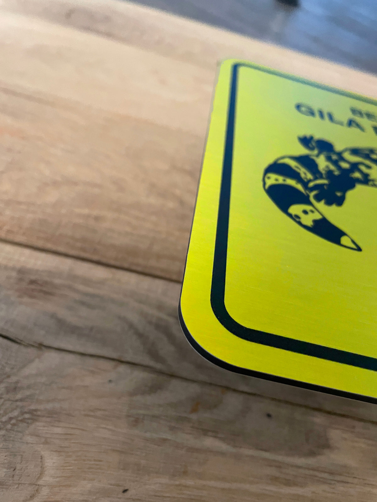 Waarschuwingsbord Gila Monster logo, aluminium, 20x20 cm