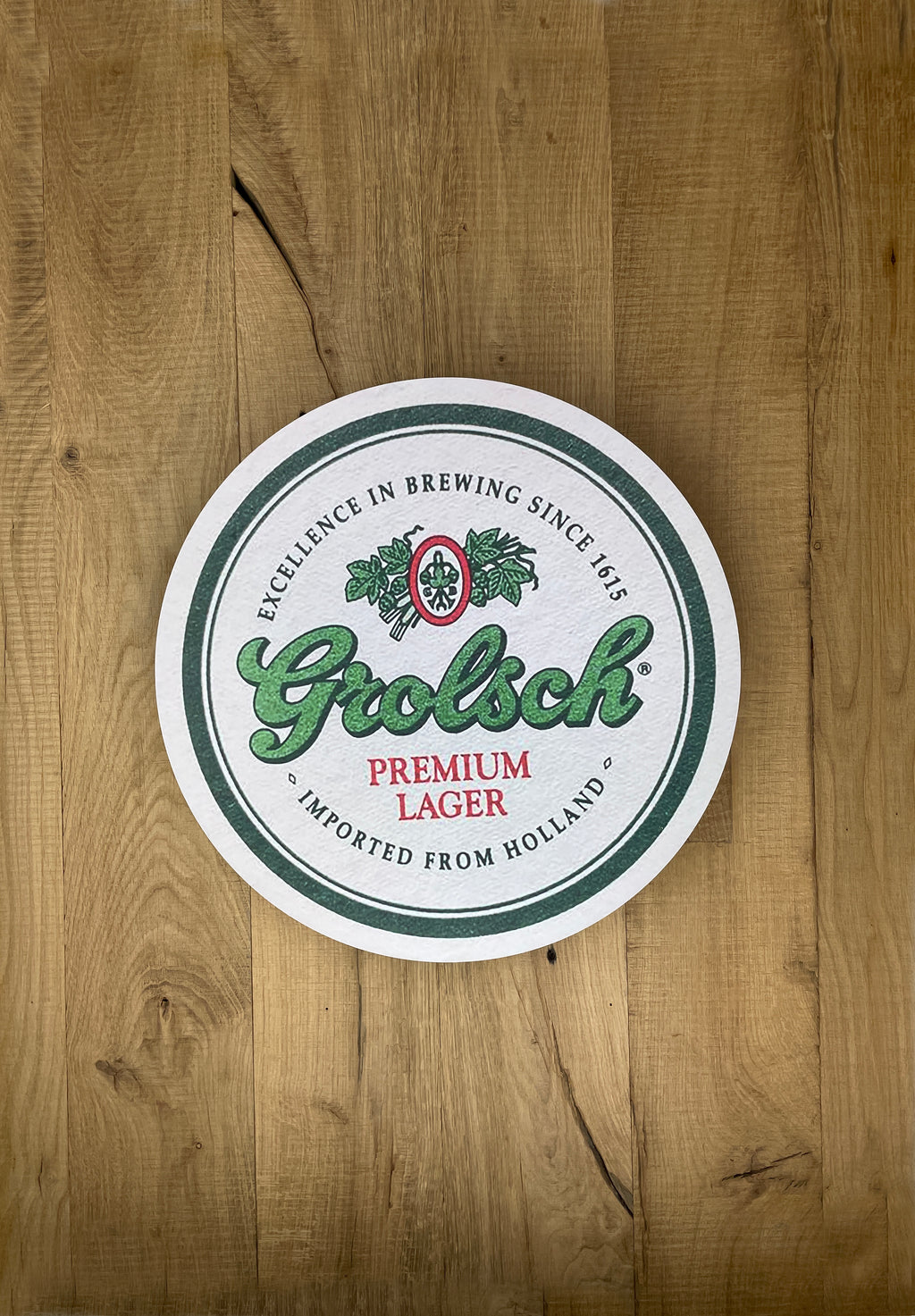 Reclamebord Grolsch bier logo reclame bord, afmeting 40x40cm