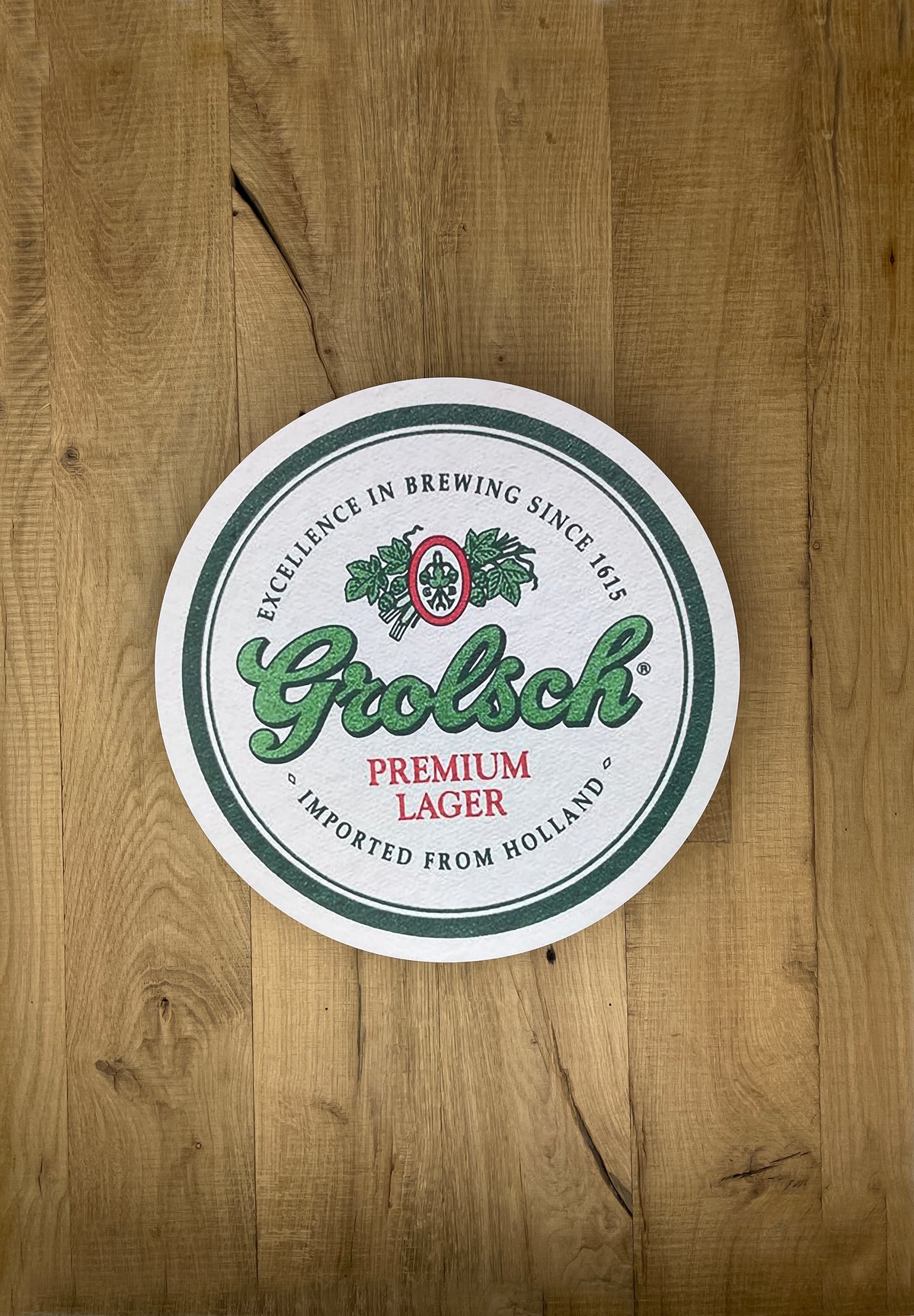 Reclamebord Grolsch bier logo reclame bord, afmeting 40x40cm