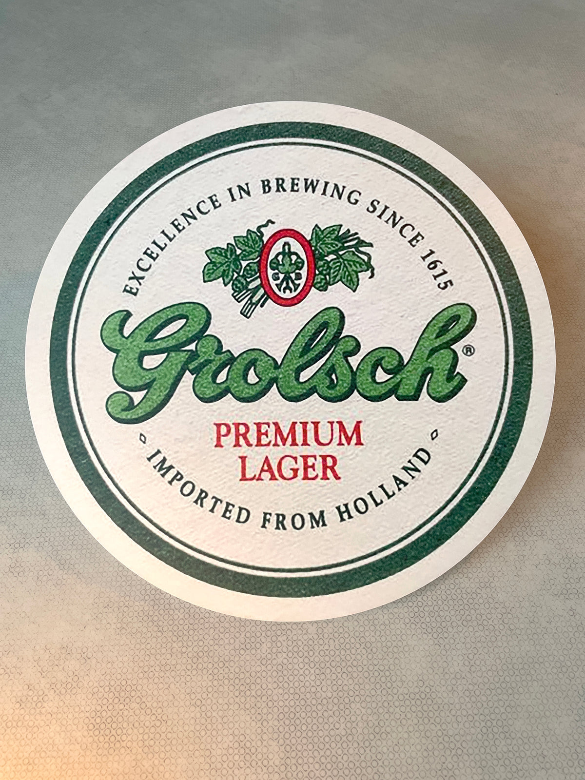Reclamebord Grolsch bier logo reclame bord, afmeting 40x40cm