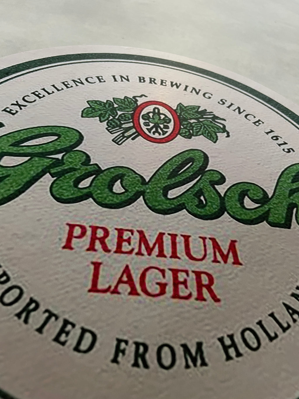 Reclamebord Grolsch bier logo reclame bord, afmeting 40x40cm